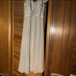 KM Collections clay grey MOB gown